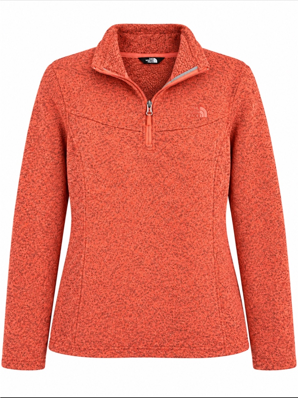 The North Face Women's Quarter-Zip Fleece Pullover - Coral Orange Heather